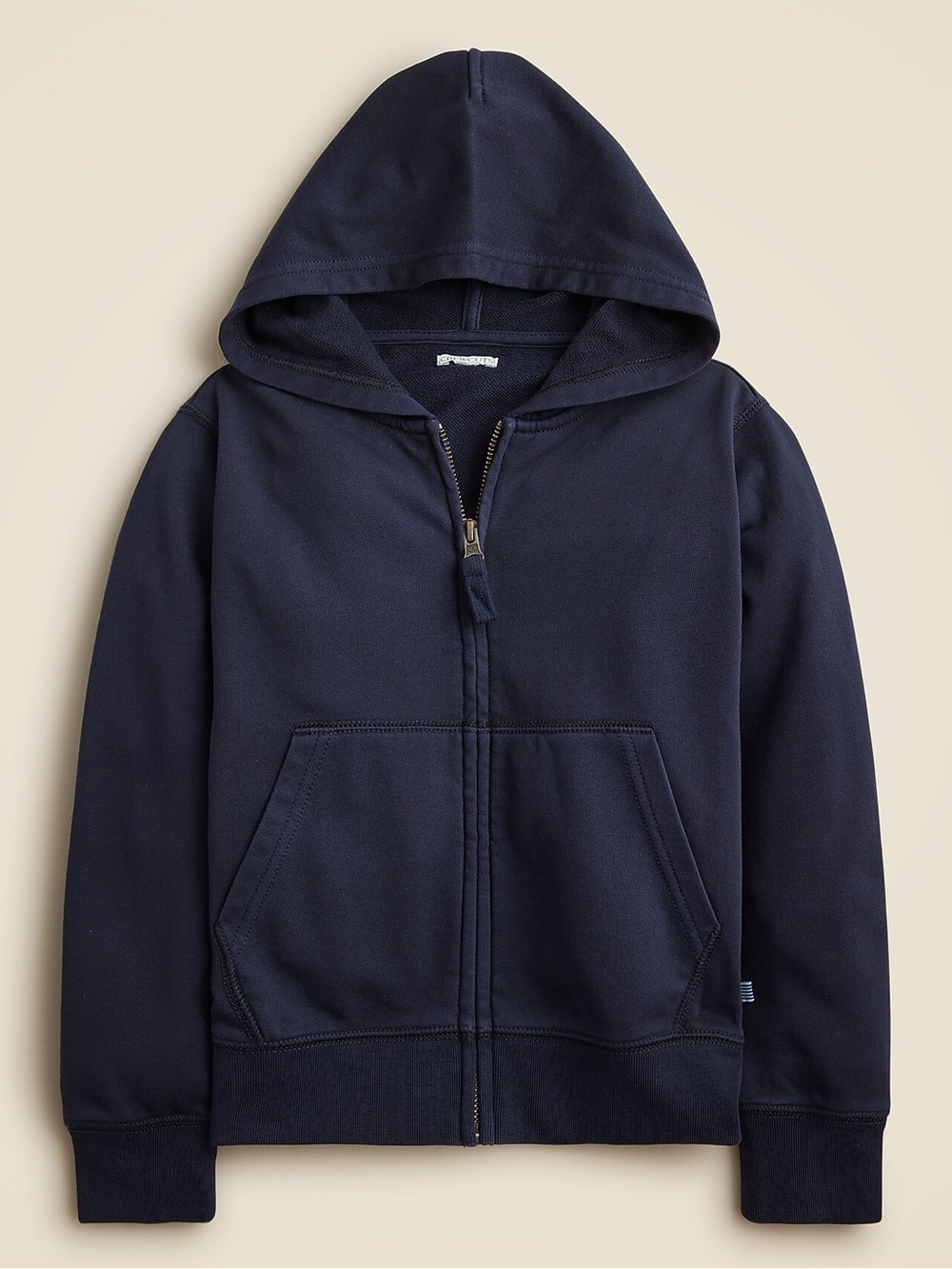 J. Crew KID by Crewcuts garment-dyed zip-up hoodie in Navy Size L NWT CB738 - Picture 1 of 5